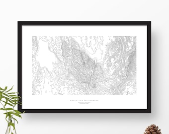 Eagle Cap Wilderness, Oregon | Topographic Print, Contour Map, Map Art | Home or Office Decor, Gift for Wilderness Lover, Camper, or Hiker