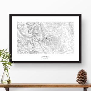 Longs Peak, Colorado | Topographic Print, Contour Map, Map Art | Home or Office Decor, Gift for Hiker, Mountain, or Wilderness Lover