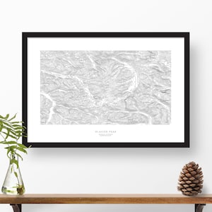 Glacier Peak, Washington | Topographic Print, Contour Map, Map Art | Home or Office Decor, Gift for Pacific Northwest Mountain Lover