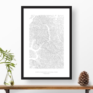 North Cascades National Park, Washington Topographic Print, Contour Map ...