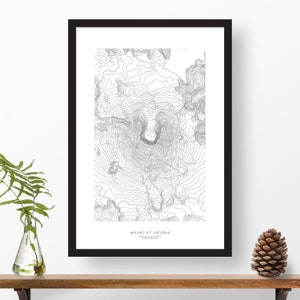 Mount St. Helens, Washington | Topographic Print, Contour Map, Map Art | Home or Office Decor, Gift for Cascades Volcano Lover