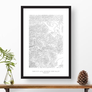 Park City, Alta, Snowbird, Deer Valley, Utah | Topographic Print, Map Art, Ski Map | Home or Office Decor, Gift for Mountain Lover or Skier