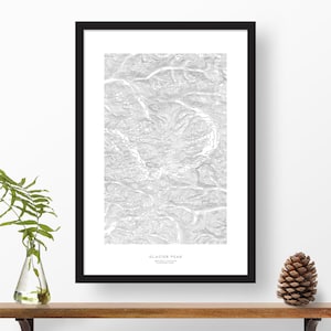 Glacier Peak, Washington | Topographic Print, Contour Map, Map Art | Home or Office Decor, Gift for Pacific Northwest Mountain Lover
