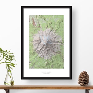 Mount Shasta, California | USGS Topographic Print Map Art in Color | Home or Office Decor, Gift for Wilderness Lover, Camper, or Hiker