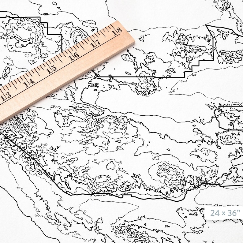 Joshua Tree National Park California Topographic Print Etsy