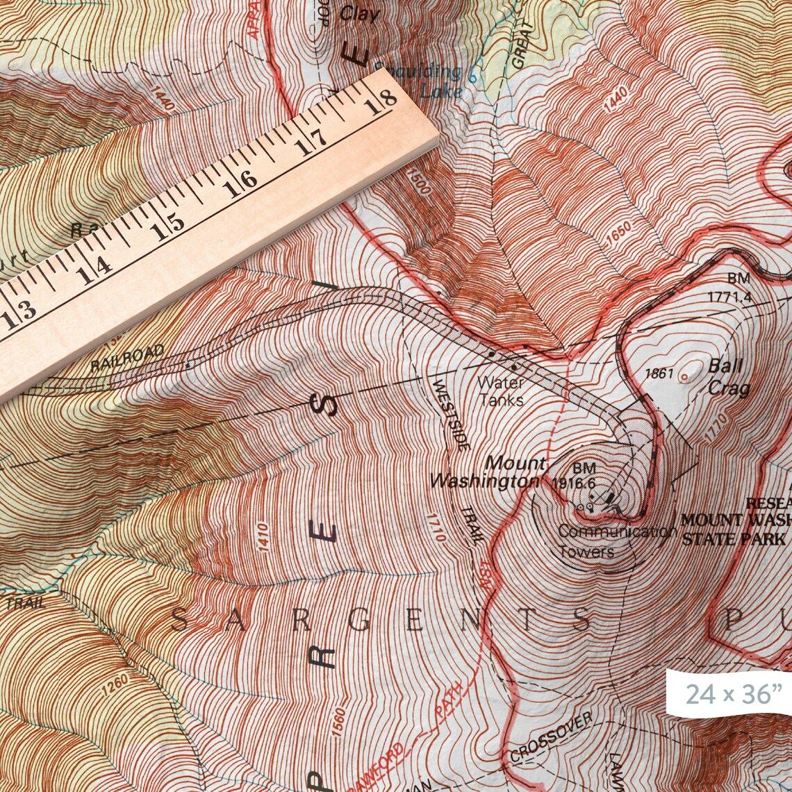 Mount Washington New Hampshire USGS Topographic Print Map Etsy