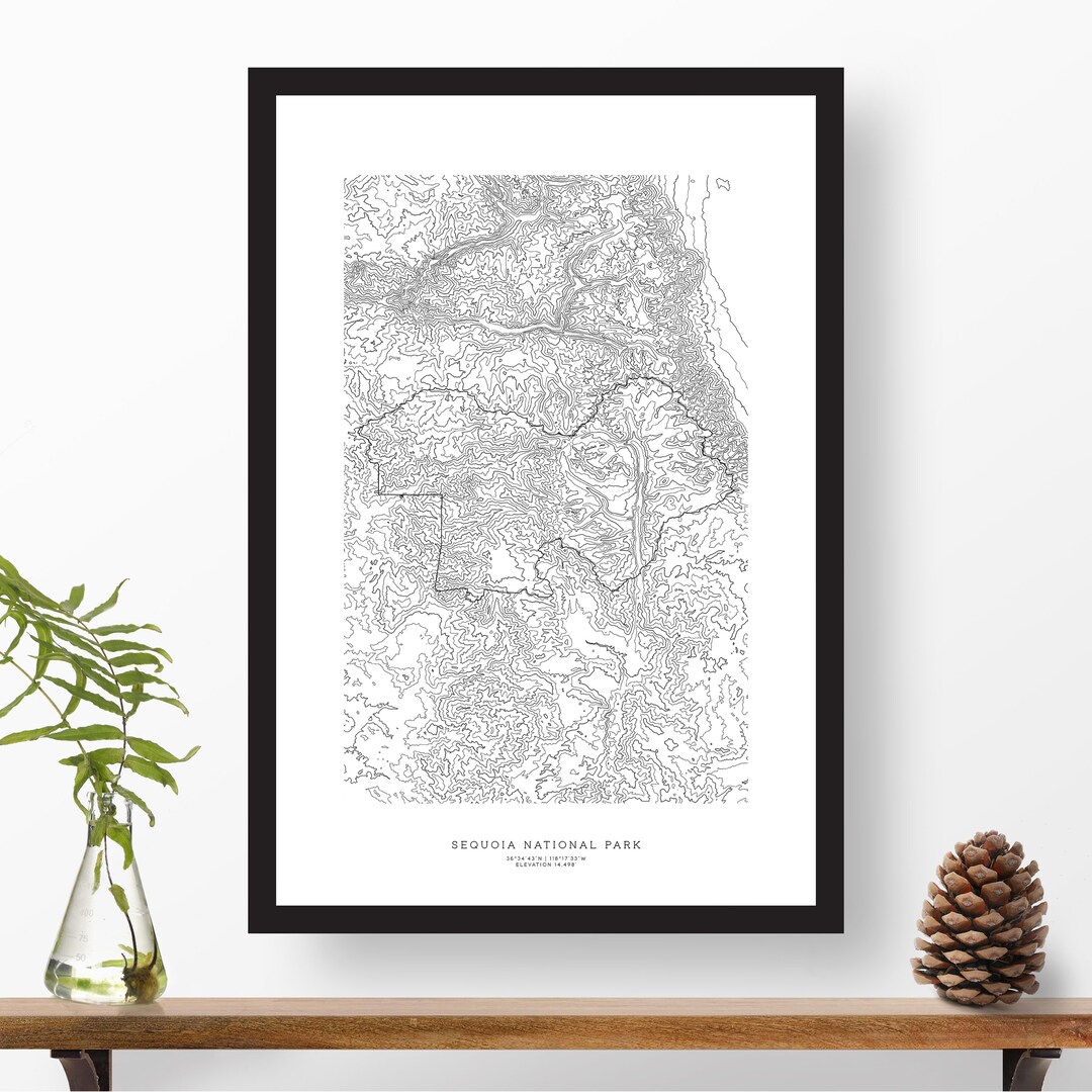 Sequoia National Park California Topographic Print Contour - Etsy