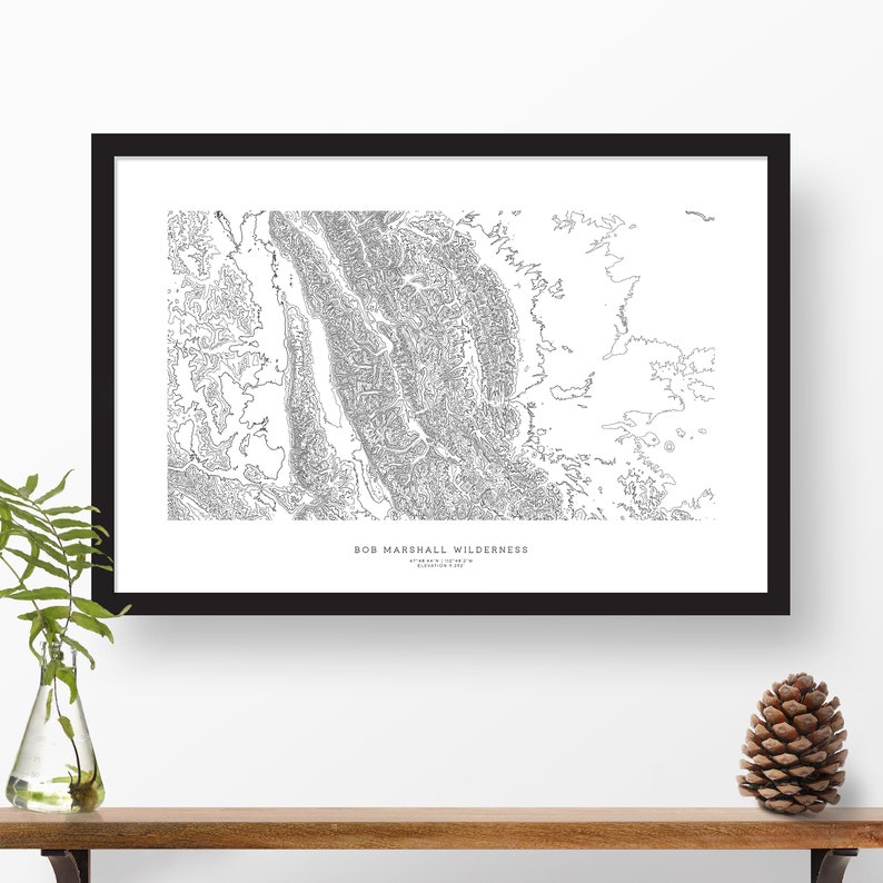 Bob Marshall Wilderness Montana Topographic Print Contour Etsy