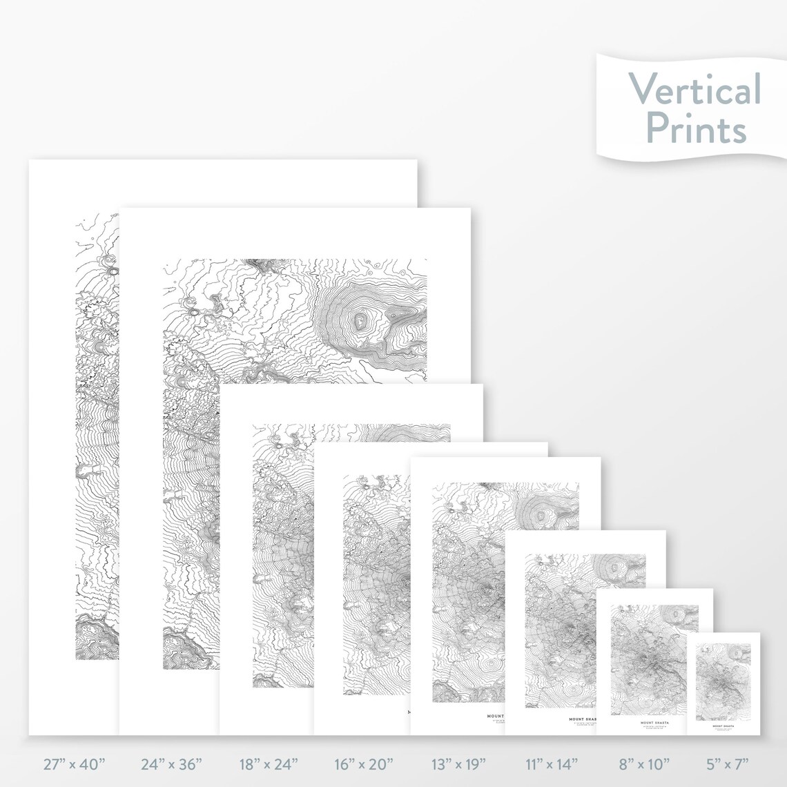 Mount Shasta California Topographic Print Contour Map Map - Etsy
