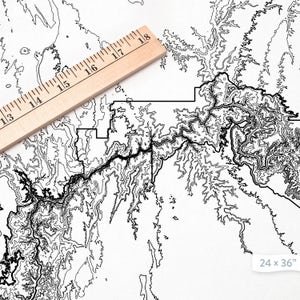 Grand Canyon National Park, Arizona Topographic Print, Contour Map, Map Art Home or Office Decor, Gift for Wilderness Lover or Camper image 5