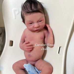 Lifelike soft full body silicone newborn baby boy Wren by Caroline heuss dollsLayaway available