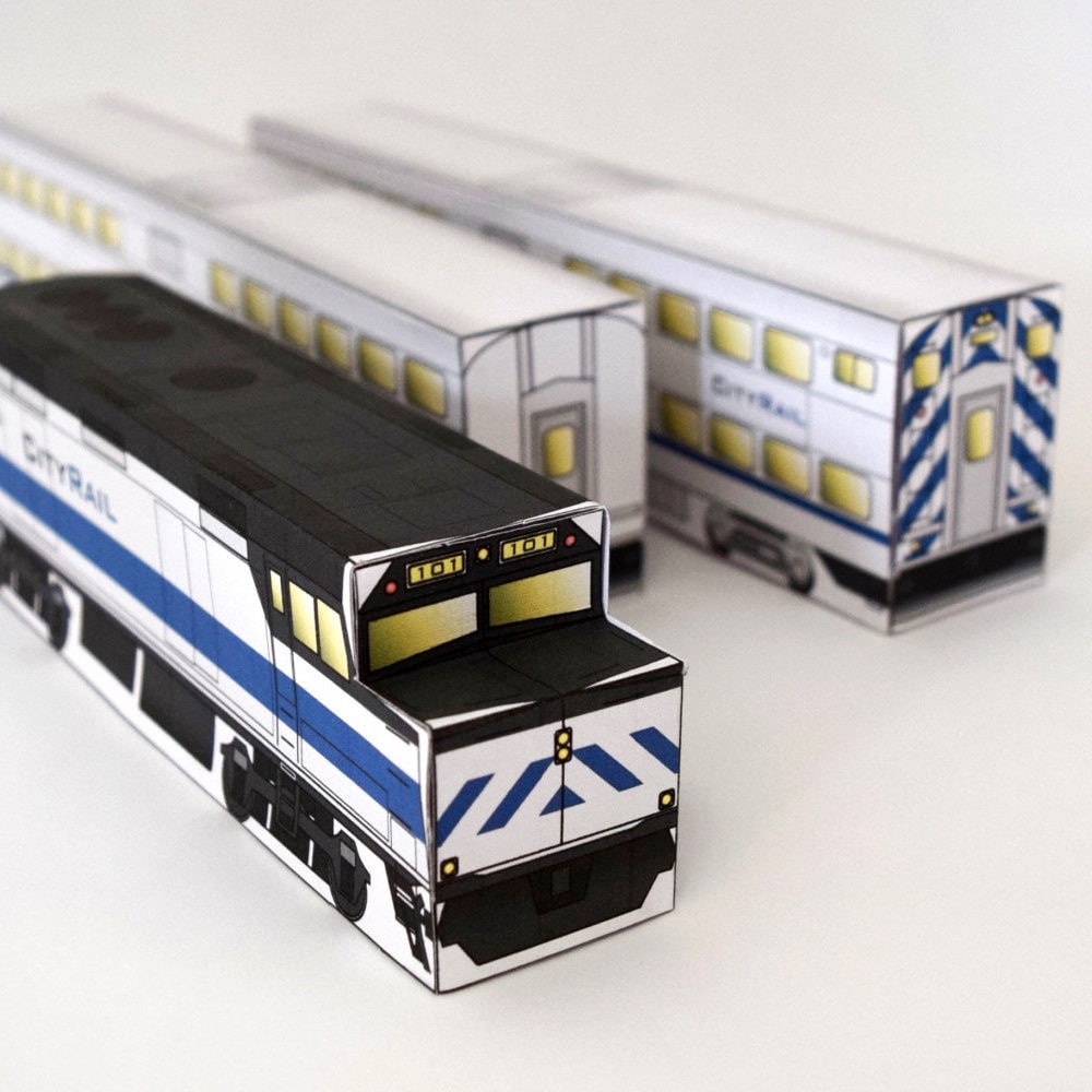 Commuter Train Set Model Craft Kit Make Your Own 3d Railroad Etsy
