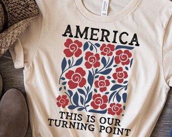 This Is The Turning Point Charlie Kirk Shirt, Patriotic American Sweatshirt, RIP Charlie Kirk, True Patriot Charlie Kirk shirt, Floral USA