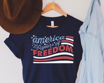 USA 250th Anniversary Shirt, Freedom Patriotic USA Flag Tee, 4th of July Independence Day Gift