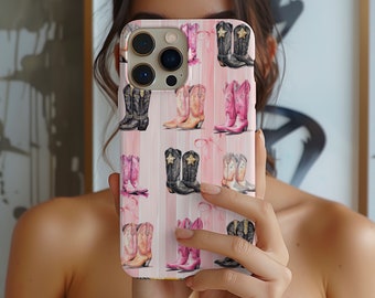 Cowgirl boots phone case, Western coquette phone case, cowgirl gifts, phone case for Apple iphone 13, 14, 15 and Samsung Galaxy