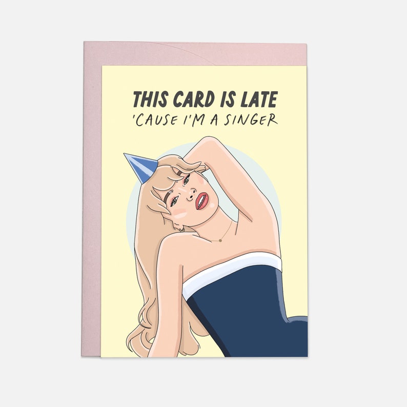 Late Card Sabrina Carpenter Birthday Postcard - Etsy
