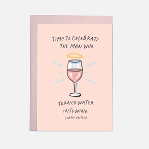 Acqua in vino - biglietto di auguri di Pasqua di tendenza