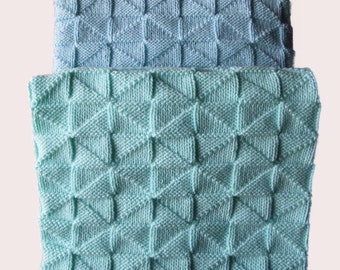 Knitted Baby Blanket, With Pinwheels - 100% Soft Acrylic, Baby Wrap, Baby Blanket