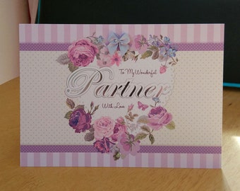Partner Birthday Card - luxury quality bespoke UK handmade