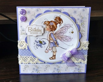 Female Birthday Card - Fairy - luxury unique quality special bespoke UK - Mum/Grandma/Daughter/Aunt/Niece/Sister/Wife