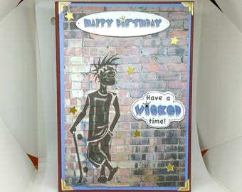 Skateboard Skater Male Birthday Card -luxury unique quality special bespoke UK - Dad/Son/Uncle/Brother/Nephew/Granddad