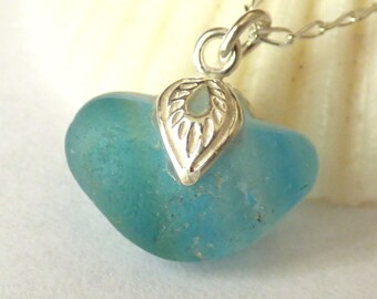 Sea Glass Pendant, End of Day, Multi Seaglass, Seaglass Necklace, Seaglass Jewellery, Seaham Beachglass, Blue Jewelry, Gift for Her P180029