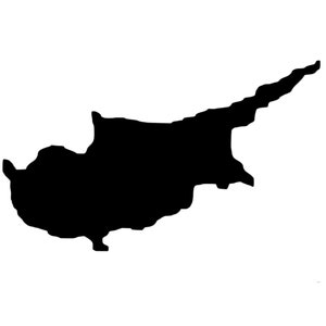 Esquema Imán de Chipre, Imán de nevera Chipre, Imán grabable Chipre, Recuerdo de Chipre, Material didáctico Geografía