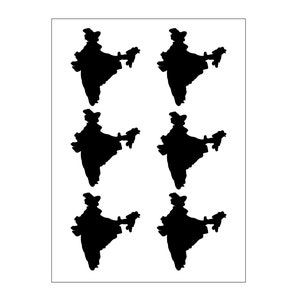 Autocollants lumineux Inde, contours du pays, autocollants réfléchissants Inde pour ordinateur portable et smartphone, souvenir de voyage Inde, carnet de voyage Inde