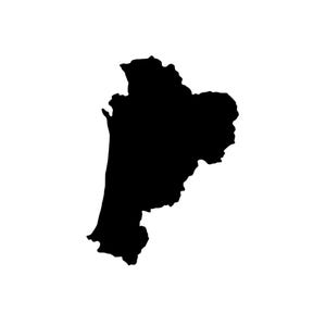 Umriss Nouvelle-Aquitaine Magnet, Kühlschrankmagnet Nouvelle-Aquitaine, Beschreibbarer Nouvelle-Aquitaine Umriss Magnet