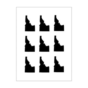 Mini adesivi Idaho in pellicola luminosa, piccoli adesivi Idaho, adesivi riflettenti Idaho per auto e altri veicoli, souvenir di viaggio Idaho