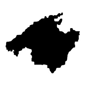 Outline Mallorca magnet, fridge magnet Mallorca, Mallorca magnet that can be written on, Mallorca souvenir, teaching material geography