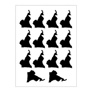 Cameroon Sticker, Cameroon Outline Sticker, Travel Stickers, Cameroon Theme Party, Cameroon Souvenir, Cameroon Wedding