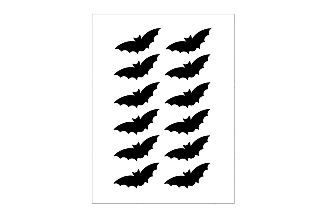 Mini Bat Stickers, Reflective Bat Stickers, Bat Outline Stickers, Reflective Halloween Stickers