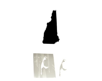 New Hampshire Schablonenfolie, Umriss New Hampshire Schablone PVC-Folie für Mal- & Spritzarbeiten, Schablonenfolie Textilien