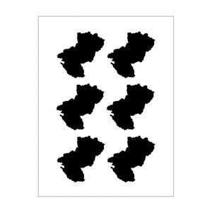Kleine Pays de la Loire Sticker aus Leuchtfolie, Pays de la Loire Aufkleber, Reflektierende Pays de la Loire Sticker Reiseerinnerung