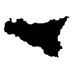 Outline Sicily Magnet, Fridge Magnet Sicily, Writable Magnet Sicily, Sicily Souvenir, Geography Teaching Material