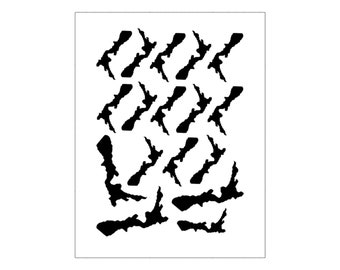 New Zealand Sticker Sheet, New Zealand Outline Sticker, Travel Stickers, New Zealand Theme Party, New Zealand Scrapbooking, Kiwi Wedding