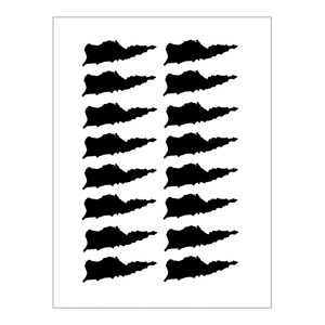 Sticker met oplichtende eilandcontouren van Saint Croix, reflecterende Saint Croix-sticker, Saint Croix-souvenir, Saint Croix-vinylsticker
