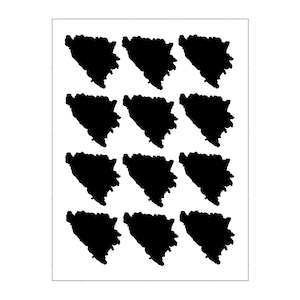 Bosnien & Herzegowina Leuchtsticker, reflektierende Bosnien Herzegowina Aufkleber, Länder Sticker, Bosnien Herzegowina Stickerbogen