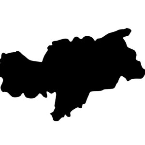 Outline South Tyrol magnet, refrigerator magnet South Tyrol, writable magnet South Tyrol, South Tyrol souvenir, geography teaching material