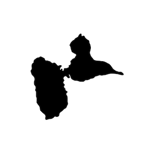 Outline Guadeloupe magnet, Guadeloupe fridge magnet, Guadeloupe write-on magnet, Guadeloupe souvenir, Caribbean magnets