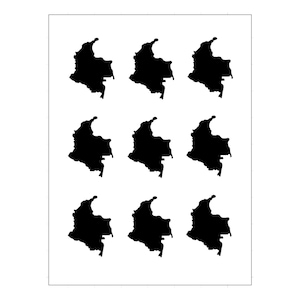 Colombia Sticker, Colombia Outline Sticker, Travel Stickers, Colombia Theme Party, Colombia Souvenir, Colombia Wedding