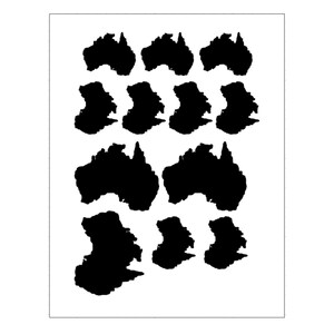 Australia Sticker, Australia Outline Sticker, Travel Stickers, Theme Party, Down Under Sticker Sheet, Wedding Decor International
