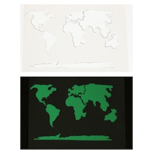 Adesivi luminosi per continenti per la mappa del mondo, edizione per bambini, adesivi per continenti in lamina luminosa, adesivi per mappa del mondo in lamina luminosa