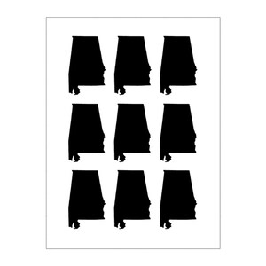 Mini autocollants Alabama en feuille lumineuse, petits autocollants Alabama, autocollants réfléchissants Alabama pour voitures et autres véhicules, souvenirs de voyage Alabama