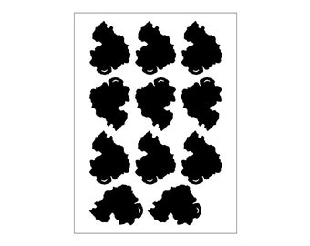 Pegatinas luminosas pequeñas de Irlanda del Norte, pegatinas reflectantes de Irlanda del Norte, pegatinas con el contorno del país de Irlanda del Norte, fiesta temática de Irlanda