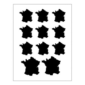 Kleine Frankreich Leuchtsticker, reflektierende Frankreich Aufkleber, Länderumriss Sticker, Frankreich Mottoparty, Frankreich Tischdeko