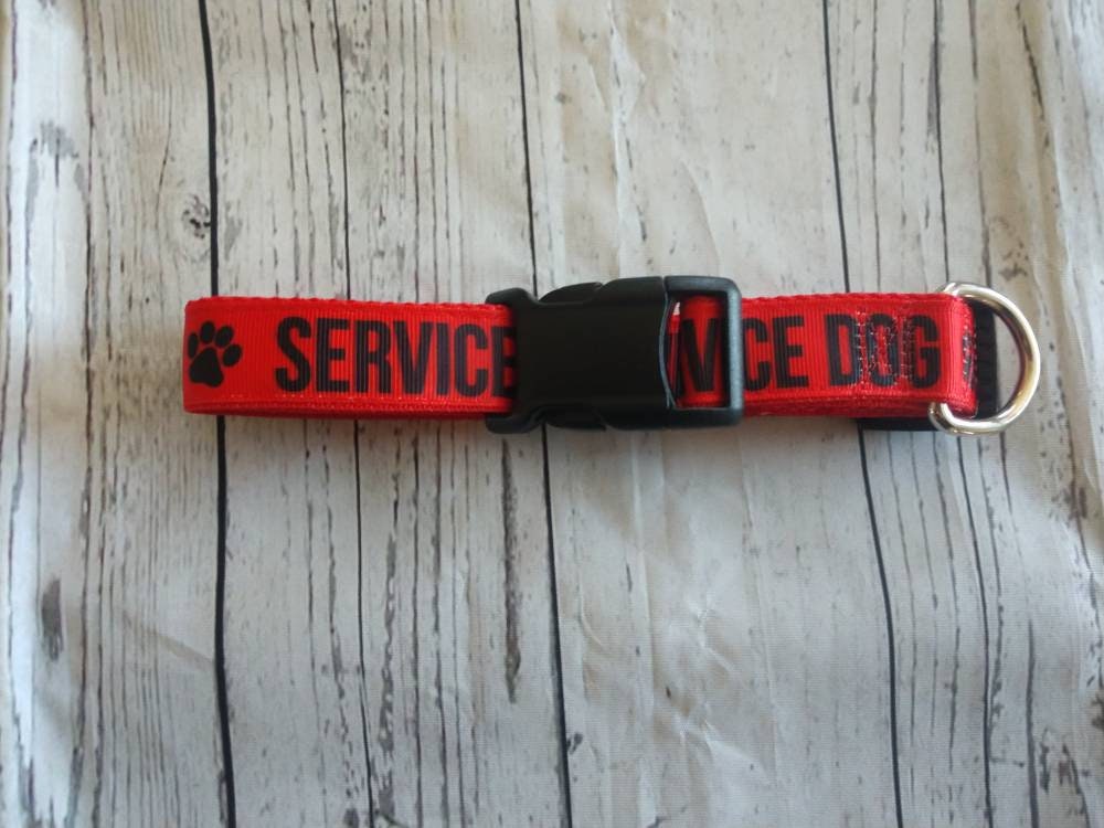 Service dog adjustable collar working dog collaradjustable Etsy