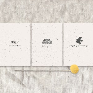 3-er Postkarten Set, Beige Postkarten, minimalistische Anlass Postkarten