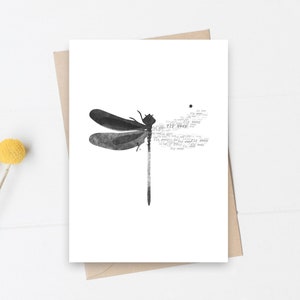 Jeu de cartes postales dragonfly de 2, carte postale de printemps, carte postale de la fête des mères